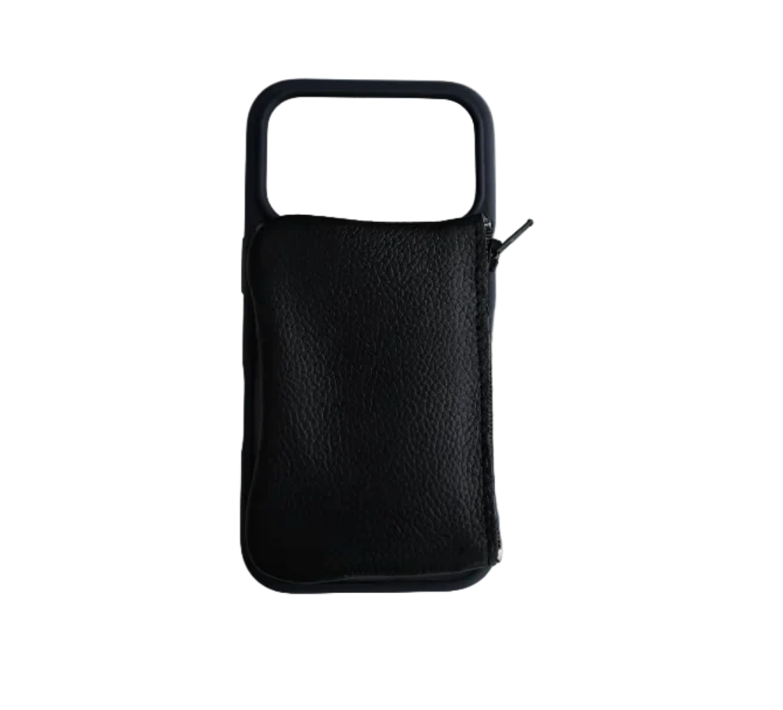 Front view of Y|Pocket attached to a phone case